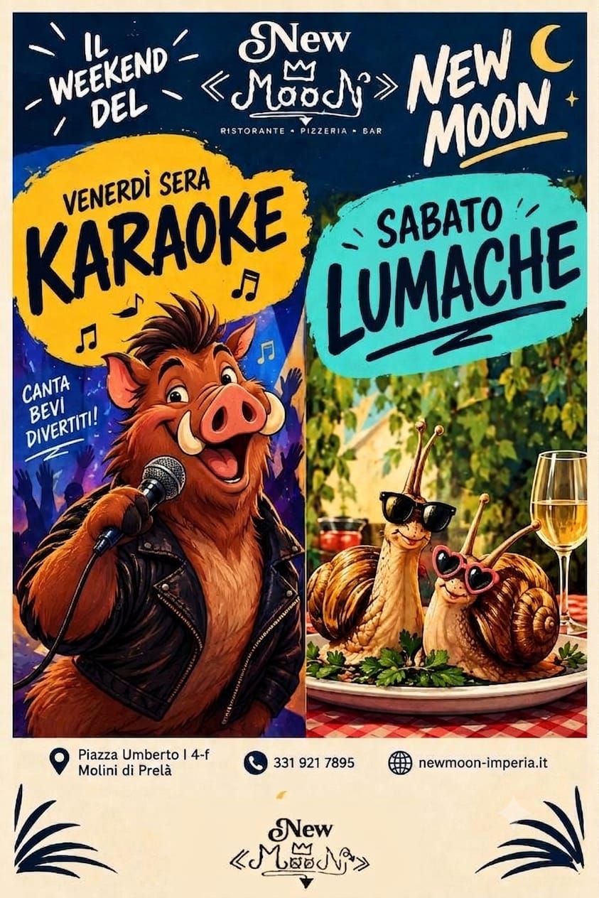Il weekend del New Moon: venerdì sera karaoke, sabato lumache