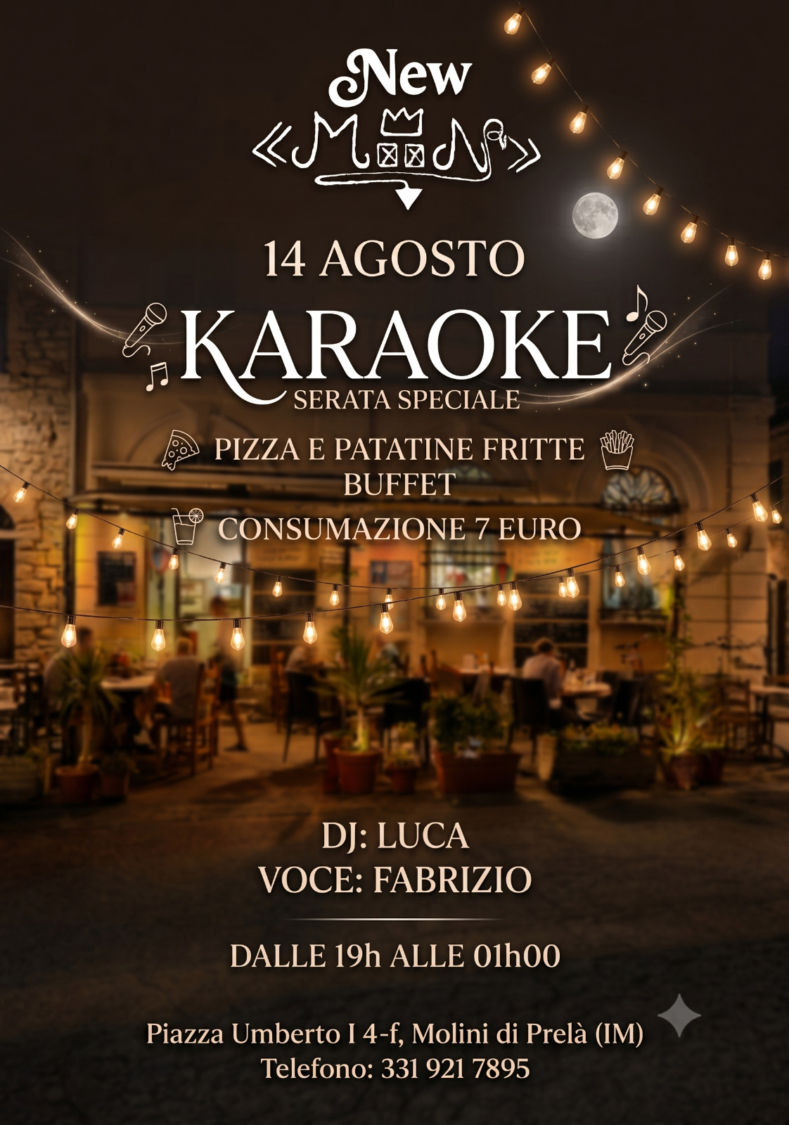 Volantino evento New Moon del 1° agosto